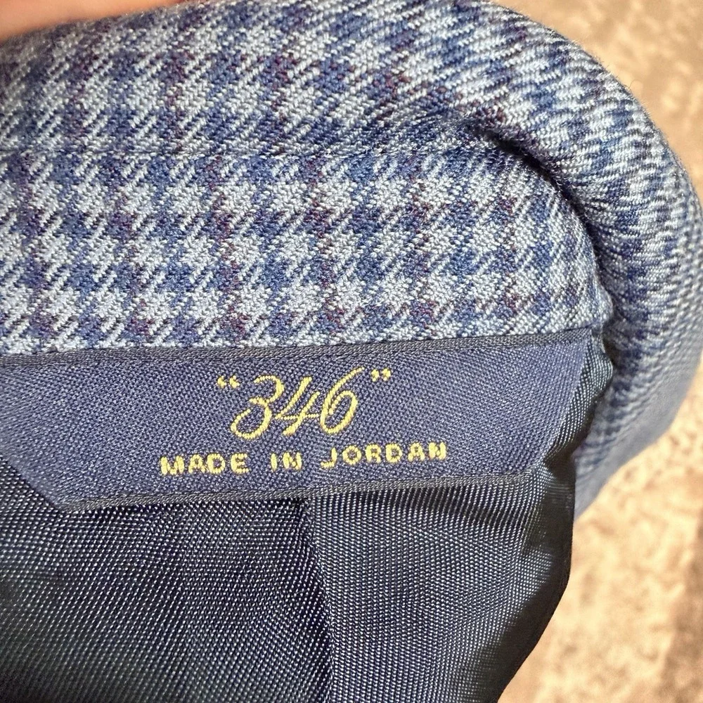 Brooks Brothers 346 Fitzgerald Fit Check Blazer Men 42R‎ Wool Old Money Sport